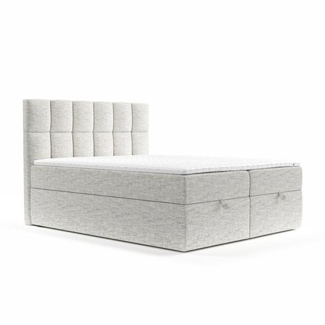 Luxus Boxspringbett Essence mit Visco-Schaum Topper mit Algenbezug Maison de Rêve Größe: 200 x 200 cm, Farbe: Helles Beige on Productcaster.