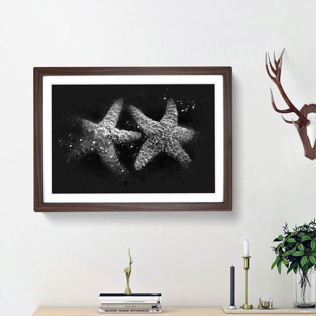 Two Starfish - Picture Frame Graphic Art Print East Urban Home Size: 45cm H x 63cm W x 2cm D, Frame Option: Walnut Framed on Productcaster.