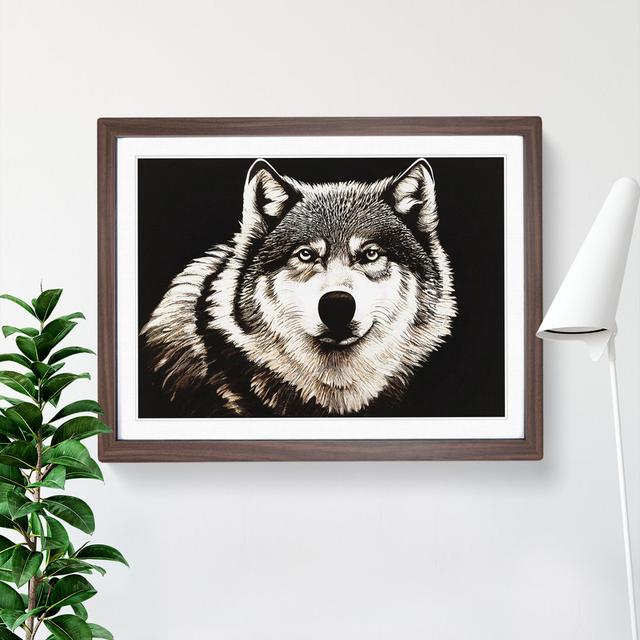 Face of the Wolf Vol.1 - Picture Frame Graphic Art Alpen Home Size: 34cm H x 46cm W x 2cm D, Frame Colour: Walnut Framed on Productcaster.