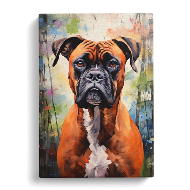 Boxer Dog Hard Edge Painting - Art Prints Marlow Home Co. Size: 50cm H x 35cm W x 3cm D on Productcaster.