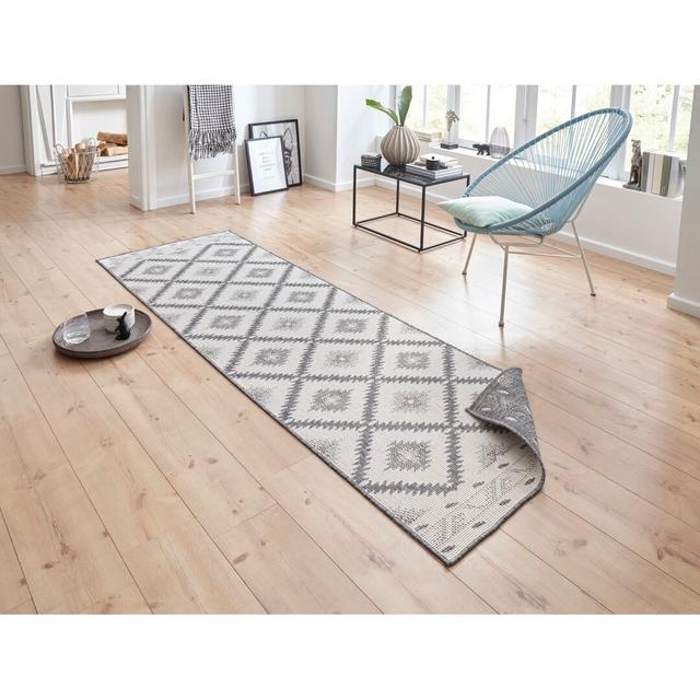 Handgefertigter Flachgewebe-Teppich Malibu in Grau Northrugs Rug Size: Rectangle 80 x 150cm on Productcaster.