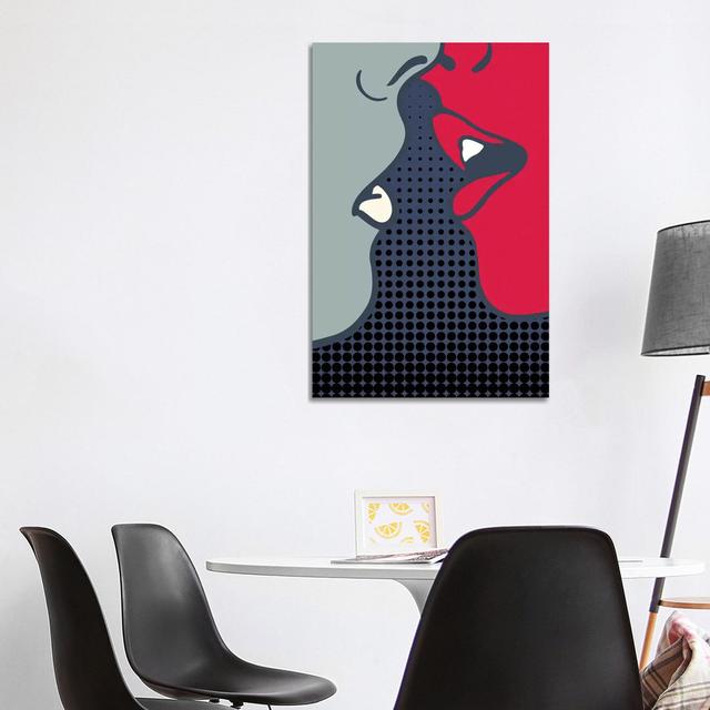 The Kiss by Kubistika - Wrapped Canvas Graphic Art ClassicLiving Size: 101.6cm H x 66.04cm W x 3.81cm D on Productcaster.