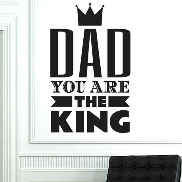 Dad You Are The King Wall Sticker East Urban Home Size: Large, Colour: Bright Yellow on Productcaster.