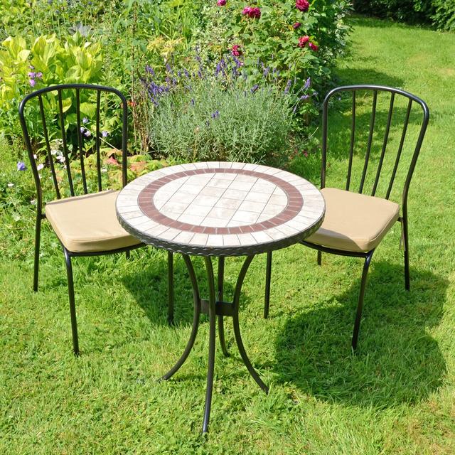 Henley 2 Seater Bistro Set with Cushions Dakota Fields Size: 73cm H x 60cm W x 60cm L on Productcaster.