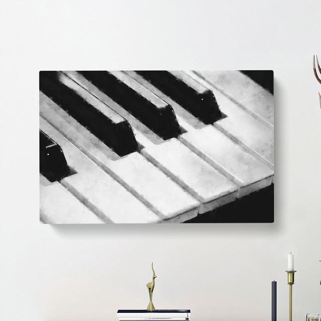 Keyboard Keys - Wrapped Canvas Painting East Urban Home Size: 60cm H x 91cm W x 4cm D on Productcaster.