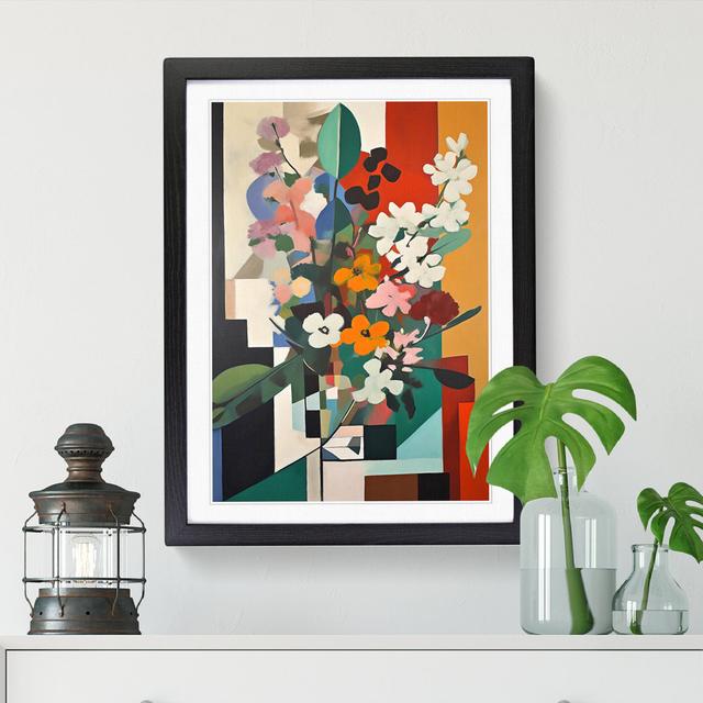 FRM-V0523-865X Flowers Bauhaus Style Vol.2 - Single Picture Frame Print Marlow Home Co. Format: Walnut Framed, Size: 64cm H x 46cm W x 2cm D on Productcaster.