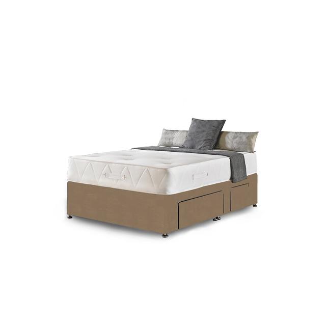 Asia Orthopaedic Divan Bed Fairmont Park Storage Type: No Storage, Size: Super King (6'), Colour: Mink Plush Velvet on Productcaster.