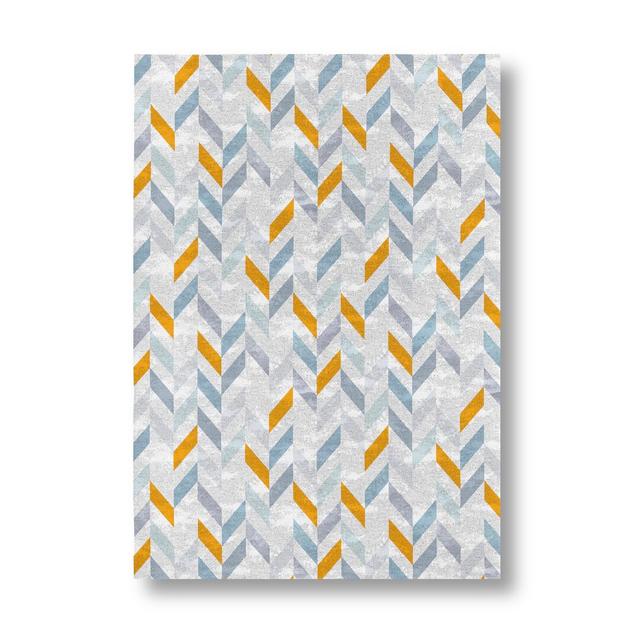 Lomba Flatweave 100% Cotton Grey/Blue/Yellow Rug Corrigan Studio Rug Size: Rectangle 140 x 200cm on Productcaster.