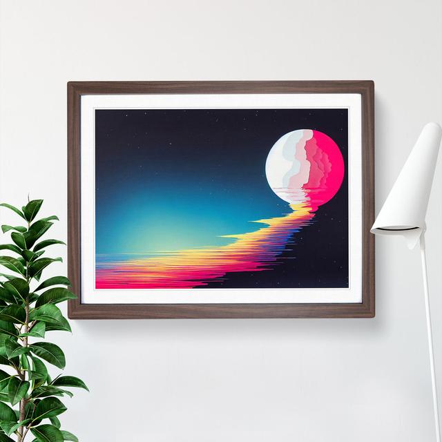 A Beguiling Moon Abstract - Picture Frame Graphic Art Metro Lane Size: 46cm H x 64cm W x 2cm D, Frame Colour: Walnut on Productcaster.