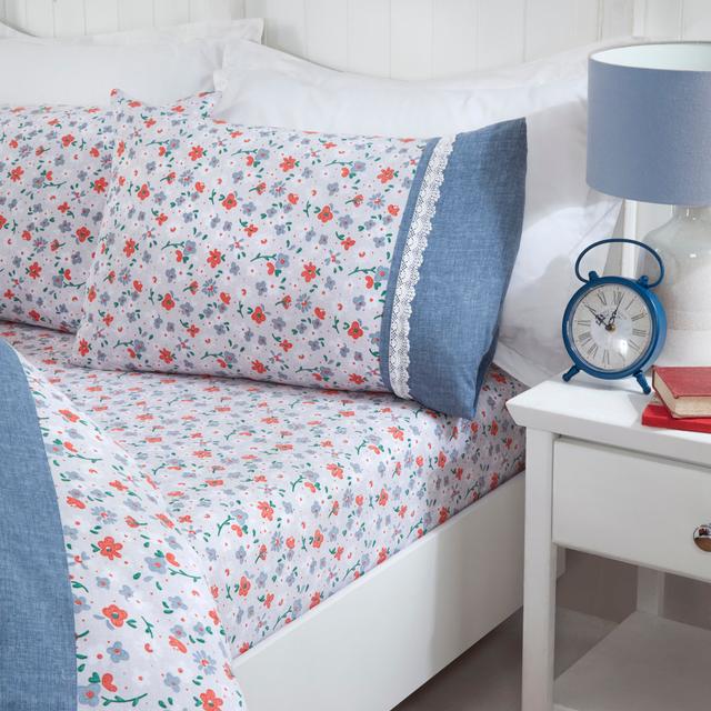 Brill Duvet Cover Set Brambly Cottage Size: Kingsize - 2 Standard Pillowcases, Colour: Blue/Pink on Productcaster.