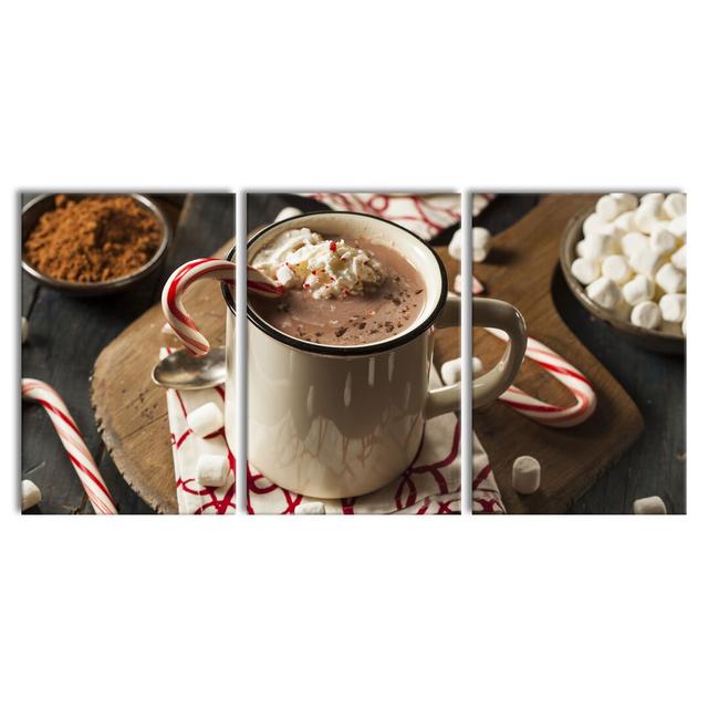 Hot Chocolate with Candy Canes Photographic Print Multi-Piece Image on Canvas East Urban Home Size: 120cm H x 240cm W on Productcaster.