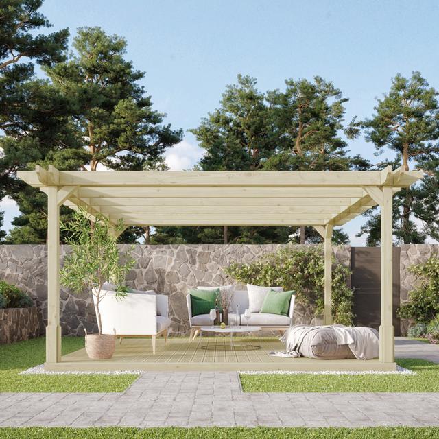 Leegan Pergola Ebern Designs Size: 270cm H x 360cm W x 360cm D, Finish: Light Green on Productcaster.