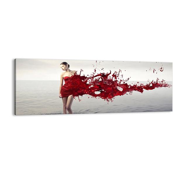 Leinwandbild - Grafikdruck „Passionate Like Crimson” Brayden Studio Größe: 50 cm H x 140 cm x 1,8 cm T on Productcaster.