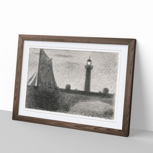 Lighthouse at Honfleur by Georges Seurat - Picture Frame Painting East Urban Home Frame Option: Walnut Framed, Size: 27cm H x 36cm W x 2cm D on Productcaster.