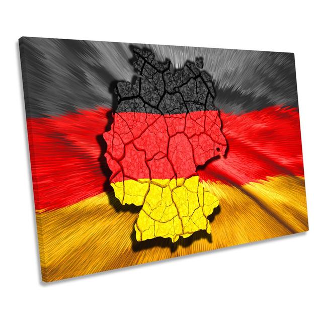 Map Of Germany Flag CANVAS WALL ART Framed Print Ivy Bronx Size: 61cm H x 91.4cm W x 4cm D on Productcaster.