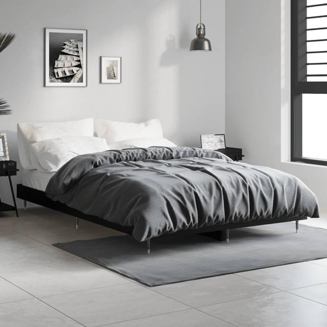 Ludine Small Double (4') Bed 17 Stories Colour: Black on Productcaster.