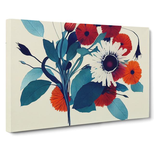 Splendorous Modern Flowers Abstract - Wrapped Canvas Graphic Art ClassicLiving Size: 35cm H x 50cm W x 3cm D on Productcaster.