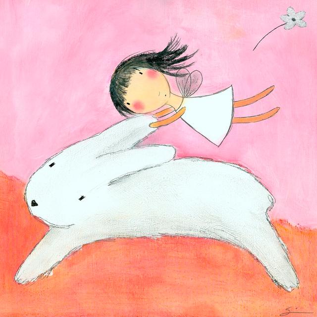 Fairy On Hare by Carla Sonheim - Wrapped Canvas Painting Harriet Bee Size: 91cm H x 91cm W on Productcaster.