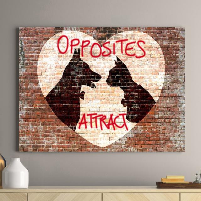 Opposites Attract by Masterfunk Collective - Wrapped Canvas Art Prints Rosalind Wheeler Size: 70cm H x 100cm W x 4cm D on Productcaster.