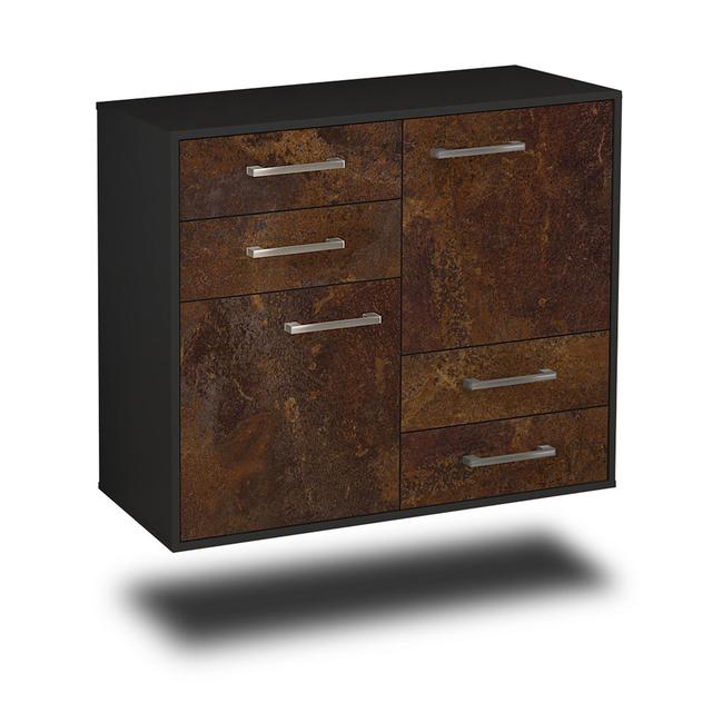 Allandra Sideboard; Flying/Metal handles; Dimensions: 92cm x 79cm x 35cm Latitude Run Colour: Rust/Anthracite on Productcaster.