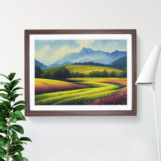 Spring Mountain Scene - Picture Frame Graphic Art Alpen Home Size: 25cm H x 34cm W x 2cm D, Format: Walnut on Productcaster.