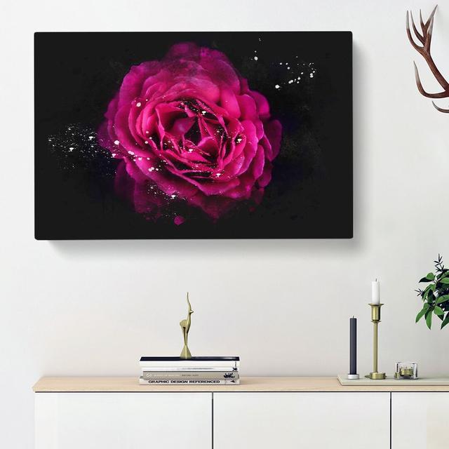 Fuscia Pink Carnation - Wrapped Canvas Painting Print East Urban Home Size: 45cm H x 76cm W x 4cm D on Productcaster.