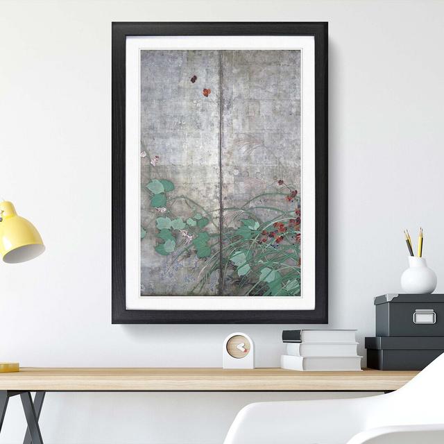 Wild Flowers by Sakai Hoitsu - Picture Frame Graphic Art Print East Urban Home Size: 50cm H x 35cm W x 2cm D, Frame Option: Black on Productcaster.