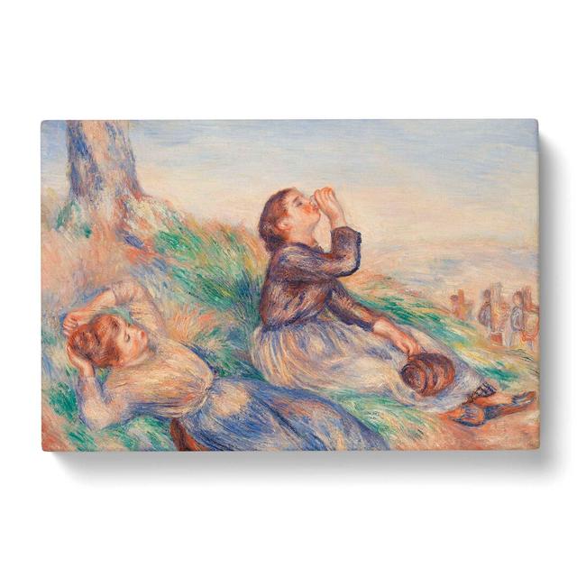 Grape Gatherers by Pierre-Auguste Renoir - Wrapped Canvas Painting East Urban Home Size: 50cm H x 76cm W x 3cm D on Productcaster.