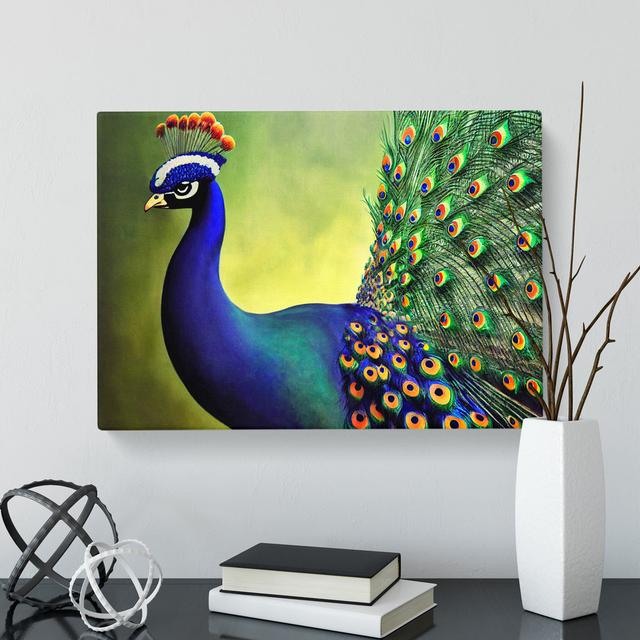 Fine Peacock - Wrapped Canvas Graphic Art Latitude Vive Size: 40cm H x 60cm W x 3cm D on Productcaster.