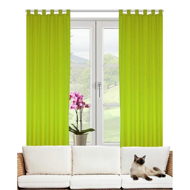 Friedland Tab Top Room Darkening Curtains (Set of 2) Brayden Studio Colour: Green, Size: 132 x 175cm on Productcaster.