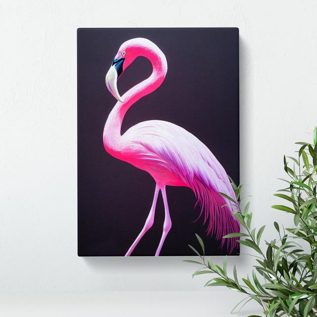 Bewitching Flamingo - Wrapped Canvas Print 17 Stories Size: 76cm H x 50cm W x 3cm D on Productcaster.