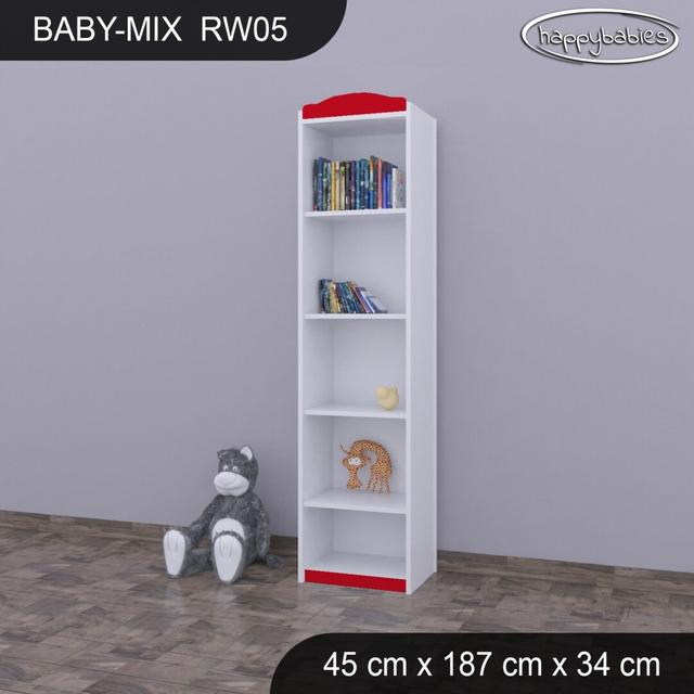 Baby Mix Kids Bookcase Happy Babies Colour: Red, Size: 187cm H x 45cm W x 34cm D on Productcaster.