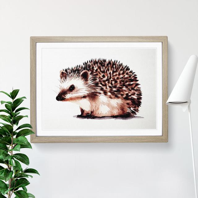 Hedgehog Portrait Vol.1 - Single Picture Frame Painting Alpen Home Size: 25cm H x 34cm W x 2cm D, Frame Colour: Oak on Productcaster.