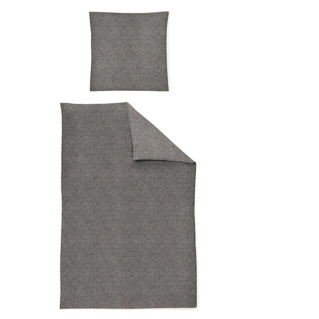 Feel Cotton Modern & Contemporary Duvet Cover Set Irisette Colour: Grey, Size: 155 x 200cm Duvet Cover + 1 Pillowcase on Productcaster.