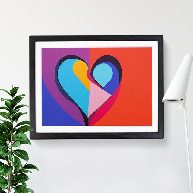 Abstract Art Love Heart Vol.4 - Single Picture Frame Painting The Seasonal Aisle Size: 34cm H x 46cm W x 2cm D, Frame Colour: Black on Productcaster.