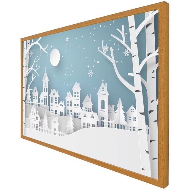 Dalessio Winter Snow Urban Countryside - Single Picture Frame Print The Seasonal Aisle Size: 51cm H x 76cm W x 4cm D, Frame Colour: Oak on Productcaster.