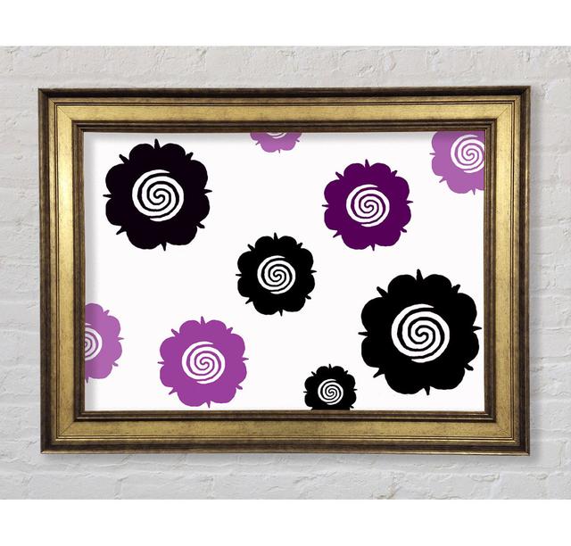 Flowers Purple On - Single Picture Frame Art Prints Bright Star Size: 42cm H x 59.7cm W x 8cm D, Colour: White on Productcaster.