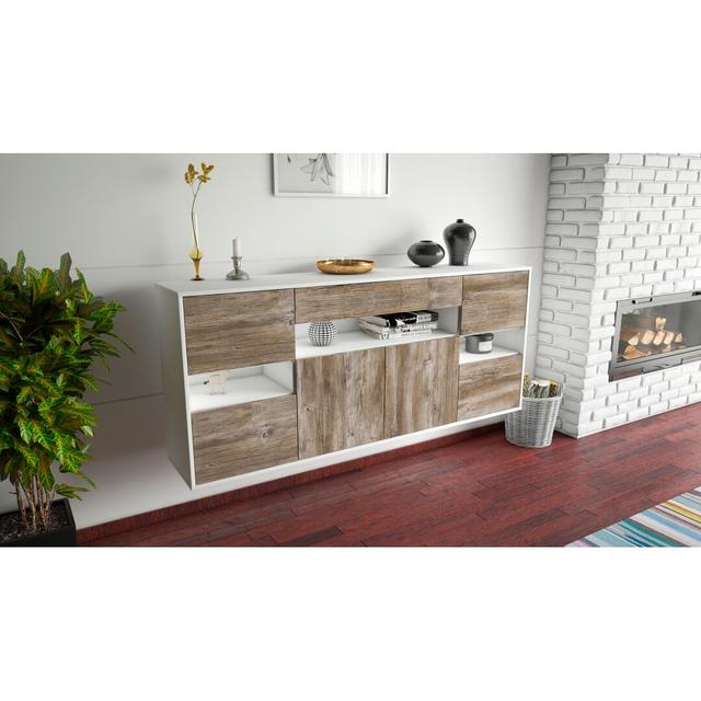 Todmorden Sideboard Brayden Studio Colour (Body/Front): White Mat/Driftwood on Productcaster.