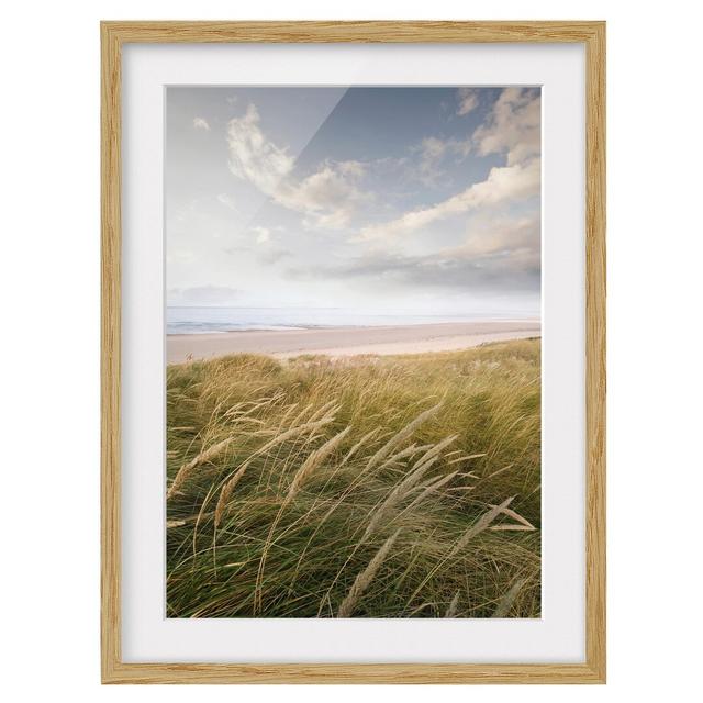 Dreamy Dunes Framed Photographic Art Print East Urban Home Size: 70cm H x 50cm W, Frame Options: Natural oak on Productcaster.