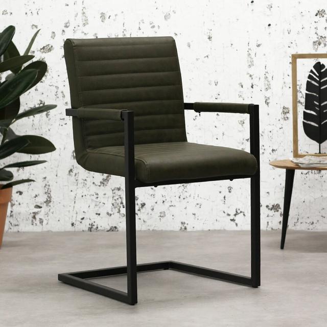 Xander Upholstered Dining Chair George Oliver Colour: Green on Productcaster.