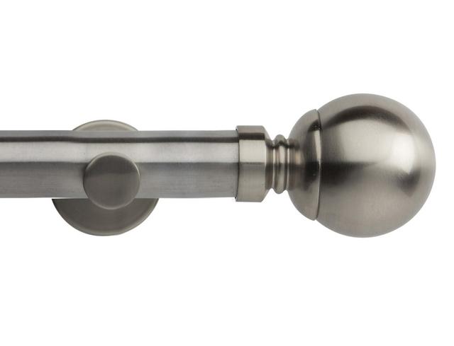 Aubreylynn 3.5cm Single Curtain Pole Canora Grey Colour: Silver, Size: 3.50cm H x 300cm W x 3.50cm D on Productcaster.