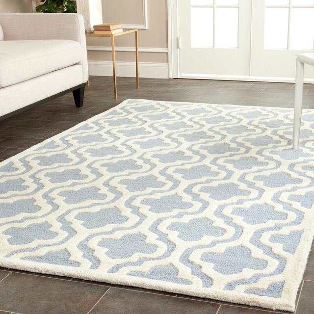 Noble Hand Tufted Wool Blue/Ivory Rug Canora Grey Rug Size: Rectangle 152 x 243cm on Productcaster.