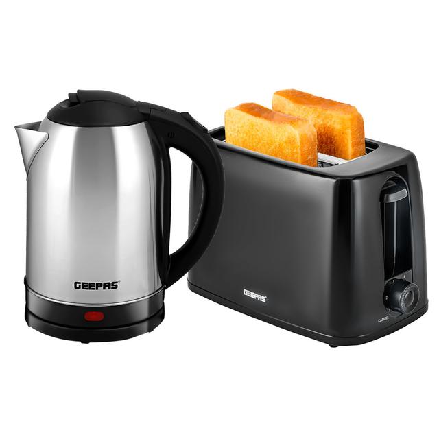 Geepas Electric Kettle & 2 Slice Bread Toaster Kitchen Set Geepas on Productcaster.