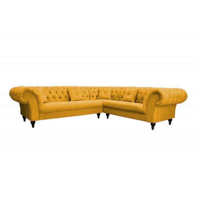 Ecksofa Blaine Marlow Home Co. Polsterfarbe: Gelb, Ausrichtung: Links on Productcaster.