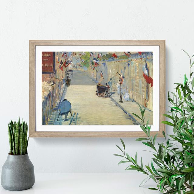 The Rue Mosnier with Flags by Edouard Manet - Picture Frame Painting East Urban Home Size: 27cm H x 36cm W x 2cm D, Frame Option: Oak Framed on Productcaster.