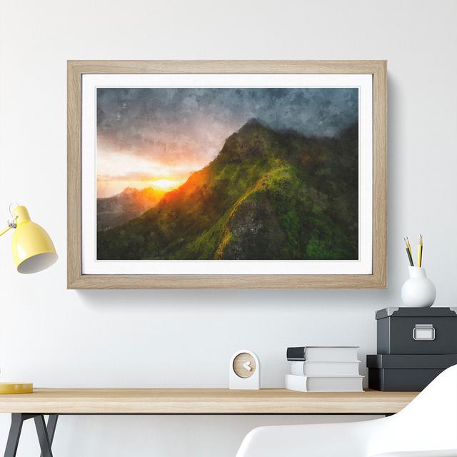 First Light in Hawaii - Picture Frame Graphic Art East Urban Home Size: 27cm H x 36cm W x 2cm D, Frame Option: Oak Framed on Productcaster.