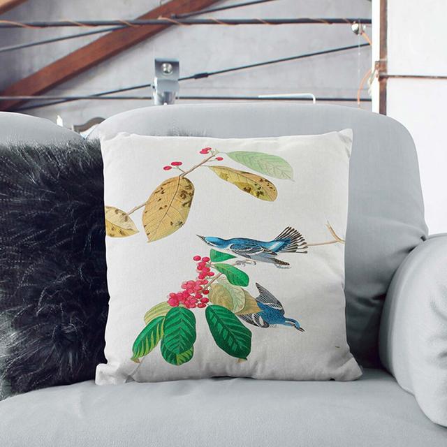 Azure Warbler Birds by John James Audubon Cushion with Filling East Urban Home Size: 40 x 40 cm on Productcaster.