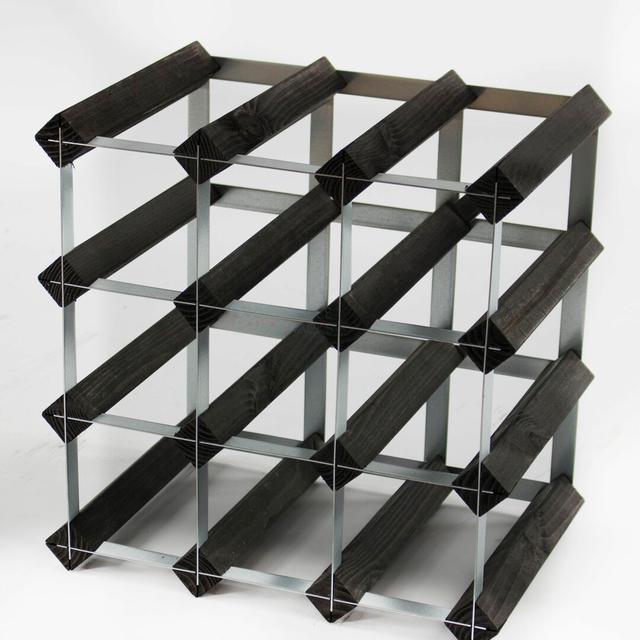 Liddle 12 Bottle Wine Rack Wrought Studio Finish: Black Stained / Galvanised Steel on Productcaster.