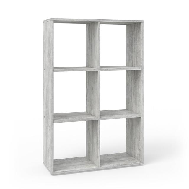 Viera Bookcase 17 Stories Colour: Concrete on Productcaster.