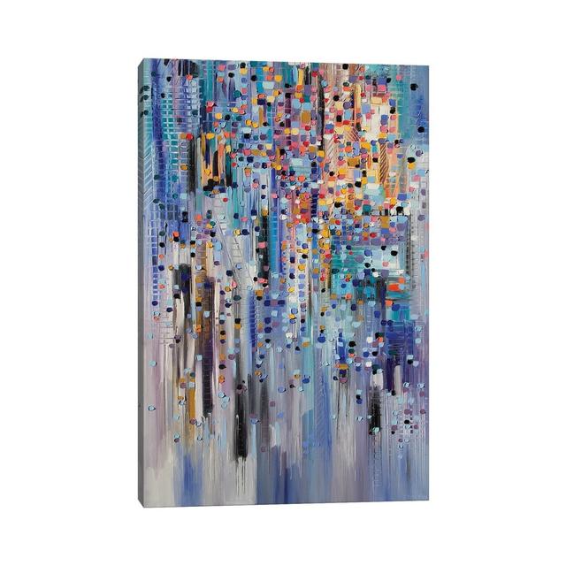 Happy City by Ekaterina Ermilkina - Graphic Art Print on Canvas Ebern Designs Size: 66.04cm H x 45.72cm W x 1.91cm D, Format: Wrapped Canvas on Productcaster.